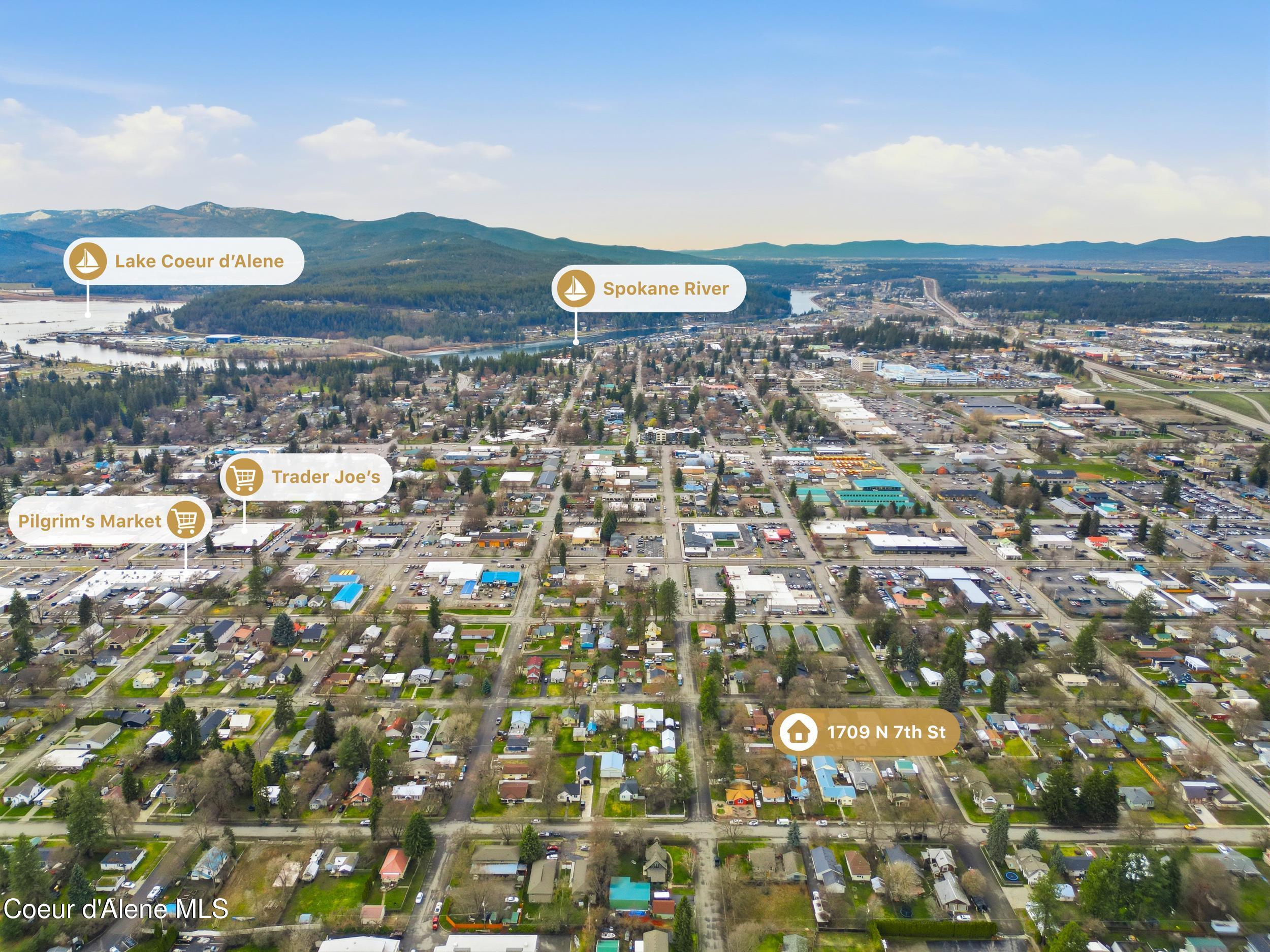 1709 North 7th Street Coeur D'Alene, ID 83814 - Photo 42 of 50 Aerial