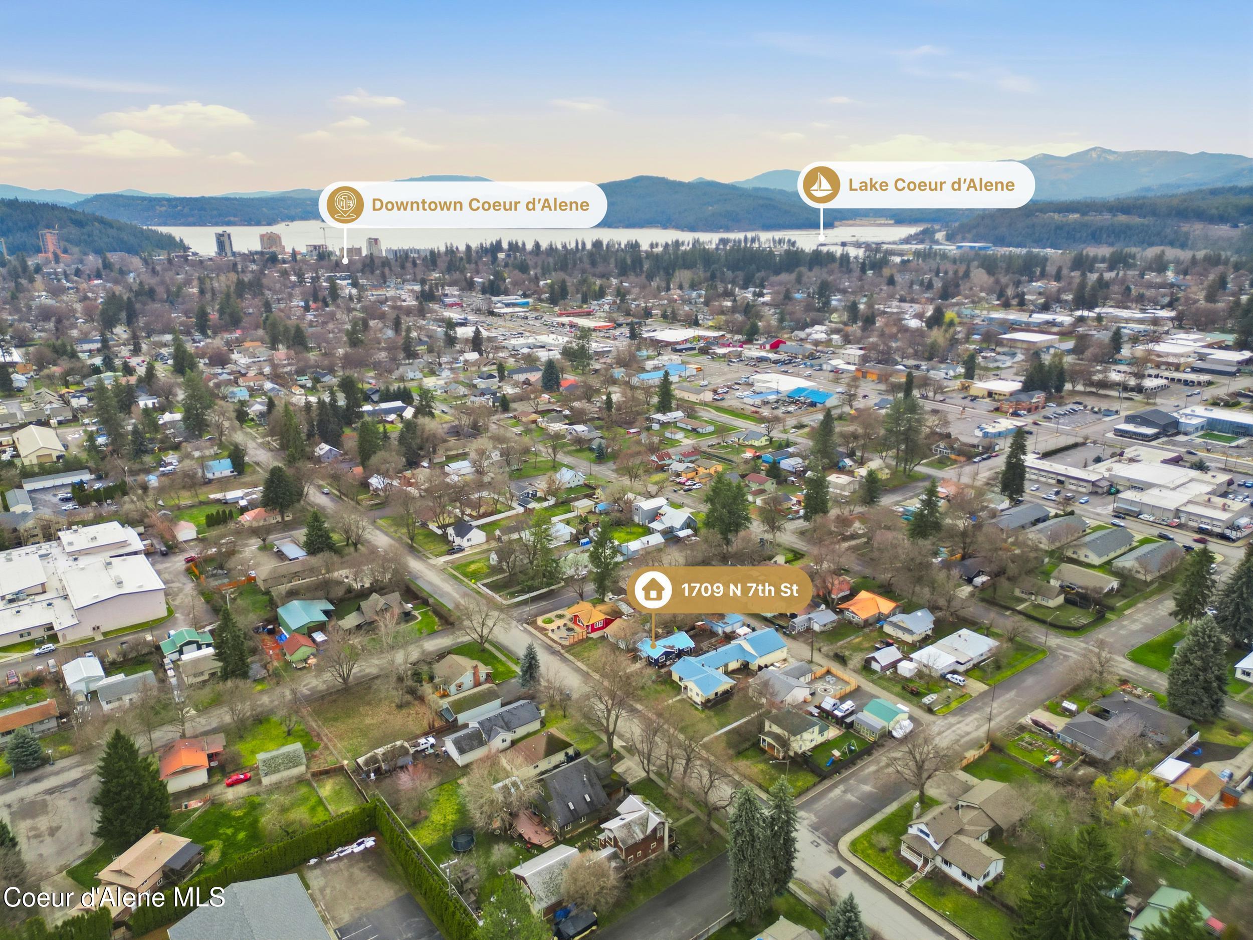 1709 North 7th Street Coeur D'Alene, ID 83814 - Photo 43 of 50 Aerial