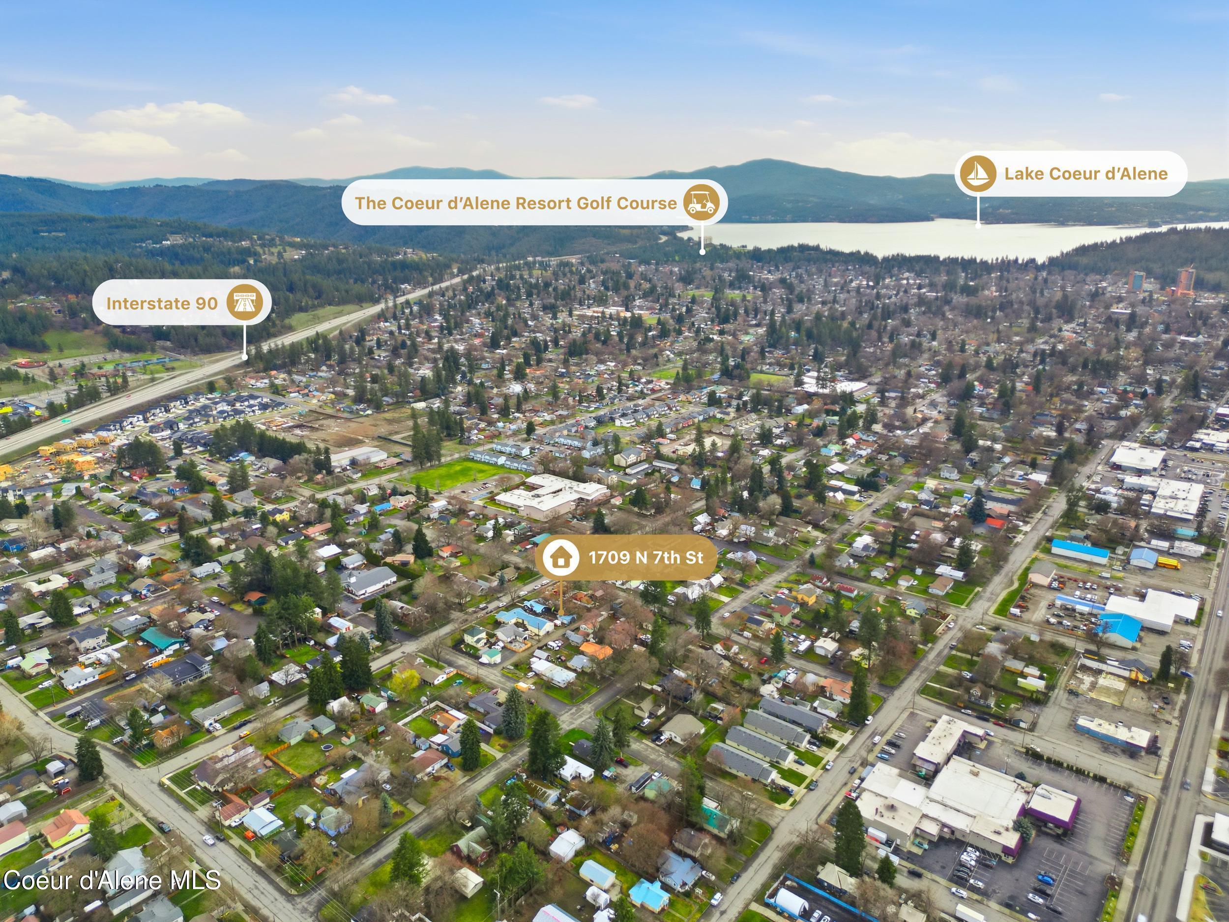 1709 North 7th Street Coeur D'Alene, ID 83814 - Photo 45 of 50 Aerial