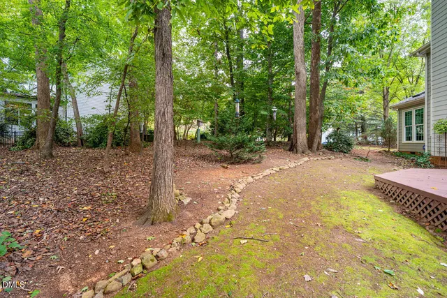 a view of a pathway with a yard