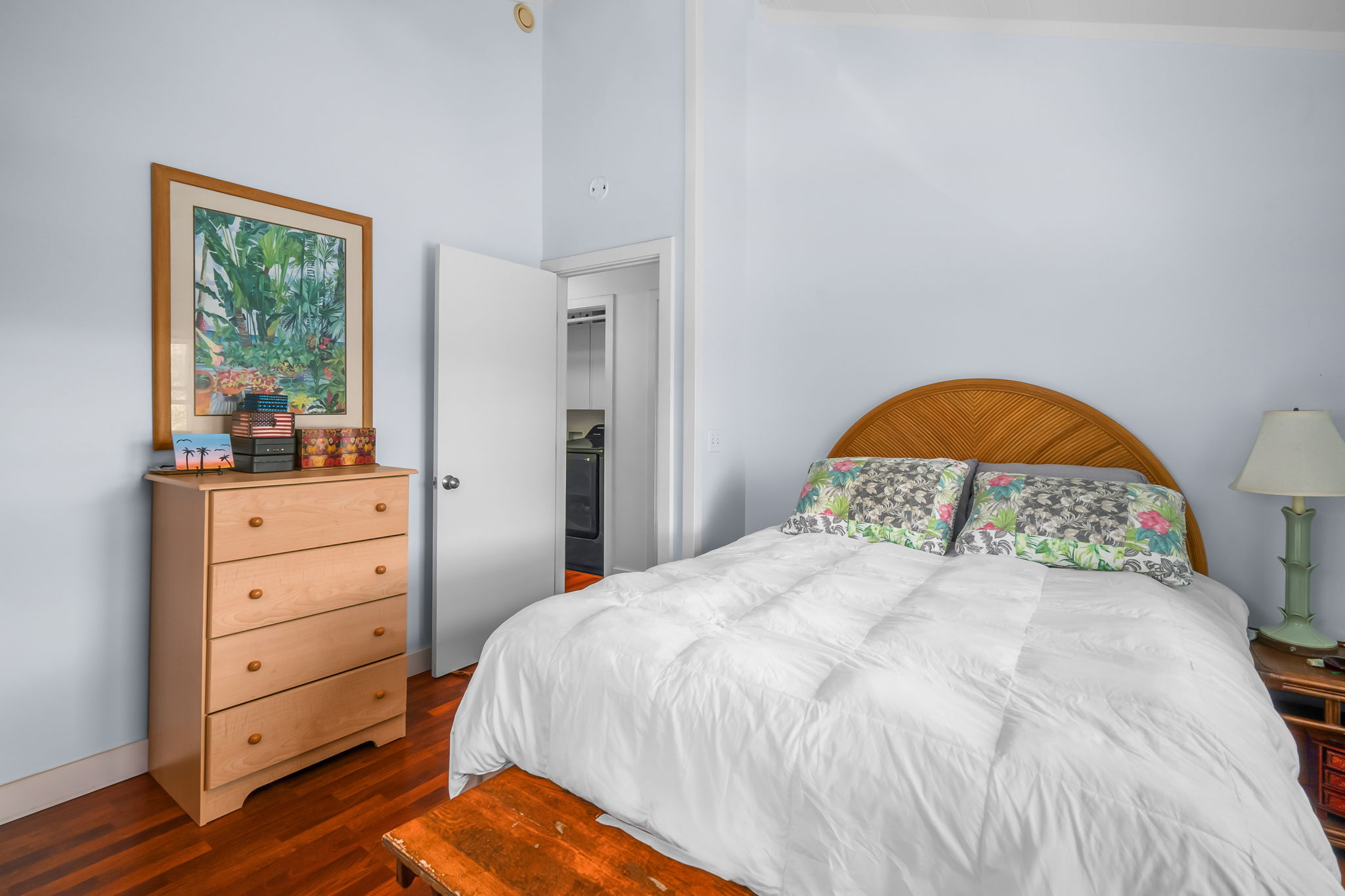 8244 A Elepaio Road Kekaha, HI 96752 - Photo 15 of 21 a bedroom with a bed and a dresser in it