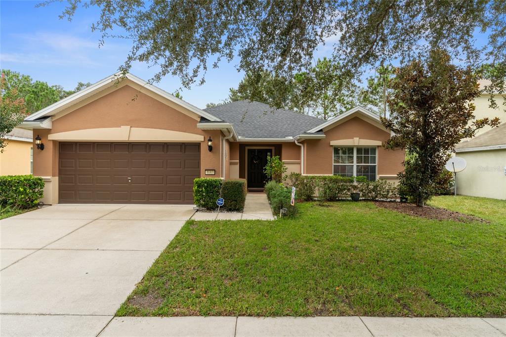 a front view of a house with yard