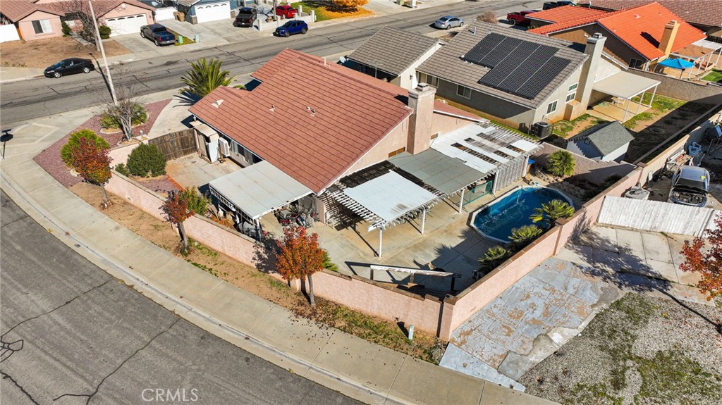14405 Cedar Street Hesperia, CA 92344 - Photo 46 of 48 an aerial view of a house with a swimming pool