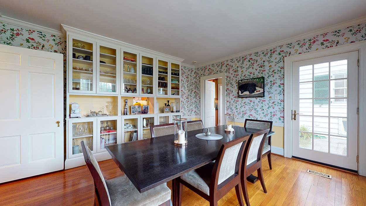 3816 Dover Road Durham, NC 27707 - Photo 14 of 30 a view of a dining room with furniture window and wooden floor