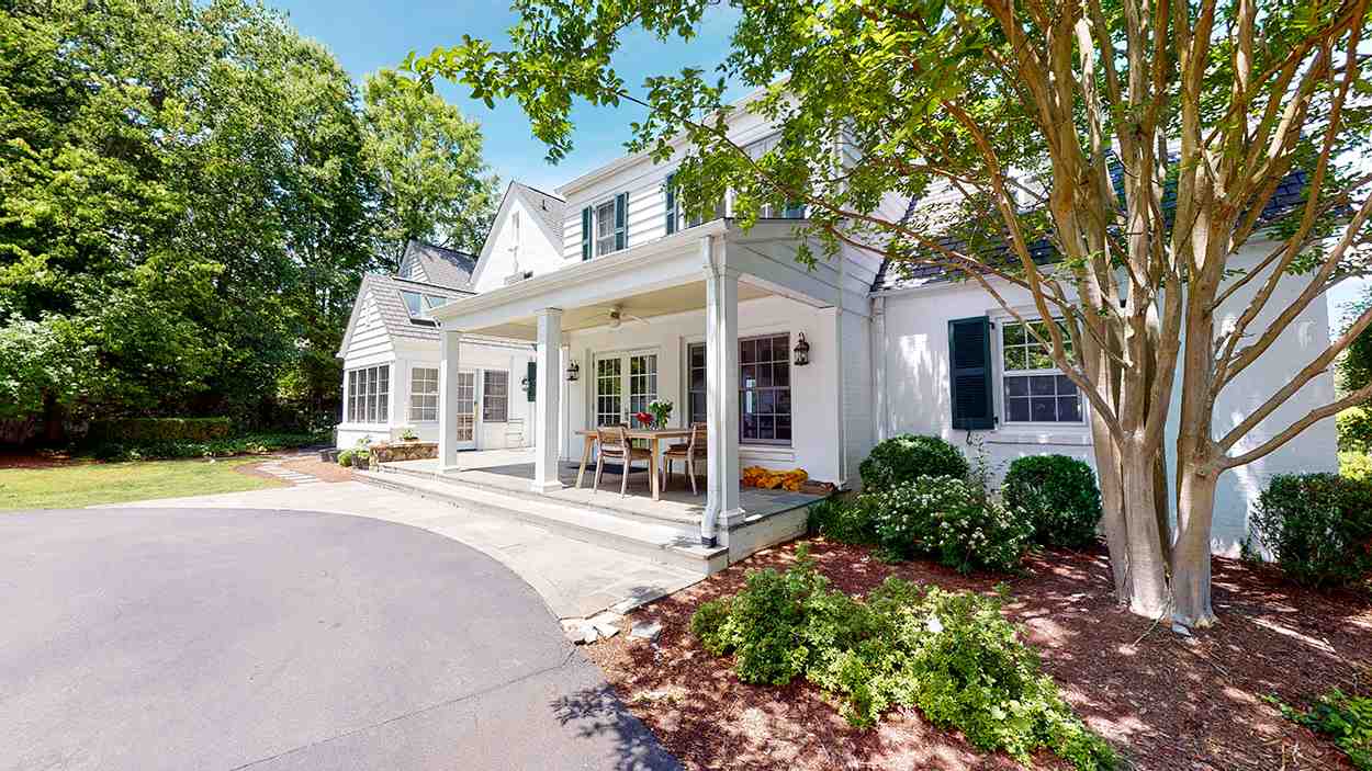 3816 Dover Road Durham, NC 27707 - Photo 28 of 30 a front view of a house with yard and green space