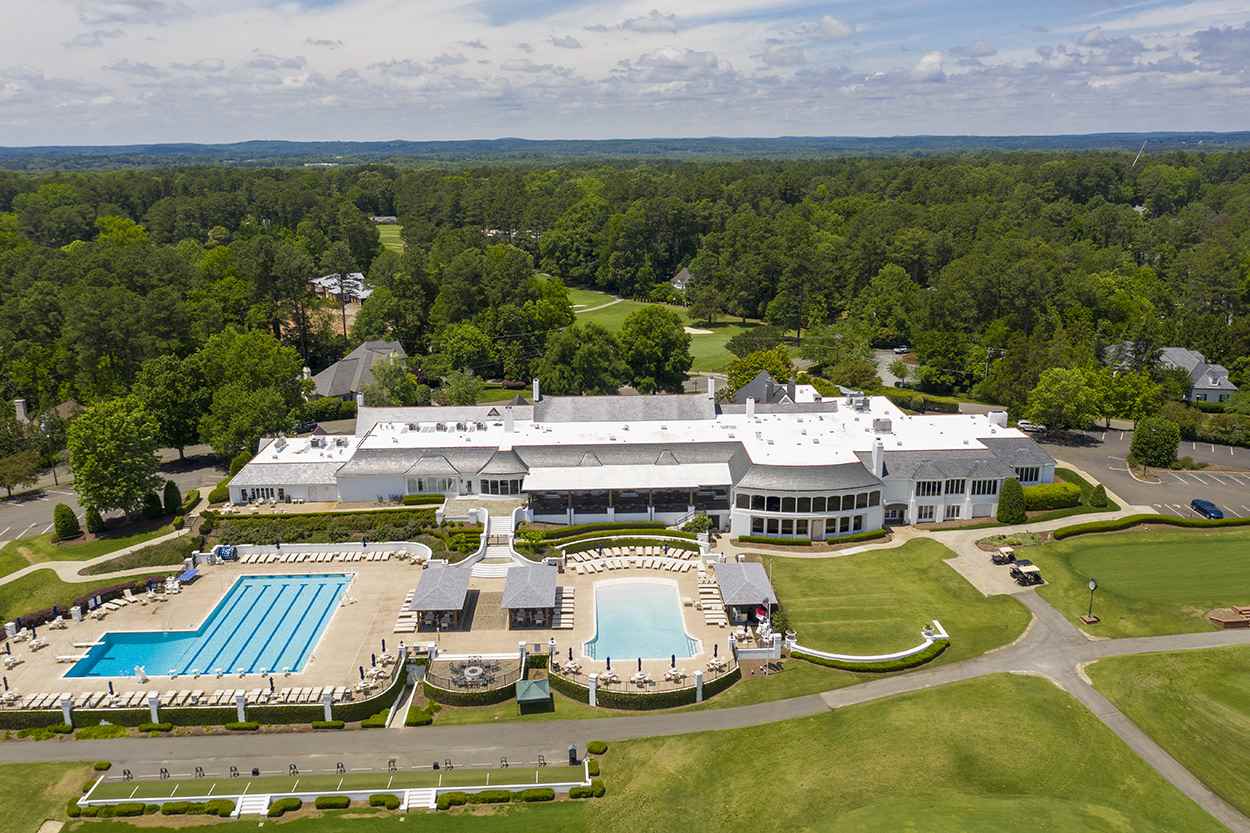3816 Dover Road Durham, NC 27707 - Photo 30 of 30 an aerial view of a house with garden space and swimming pool