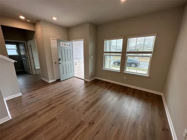 a view of a room with racks on the wall