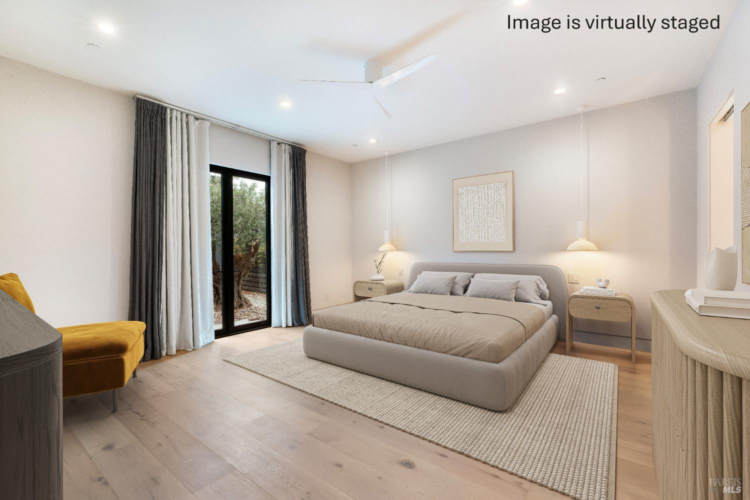 983 Grove Street Healdsburg, CA 95448 - Photo 19 of 52 a bedroom with a bed and a couch