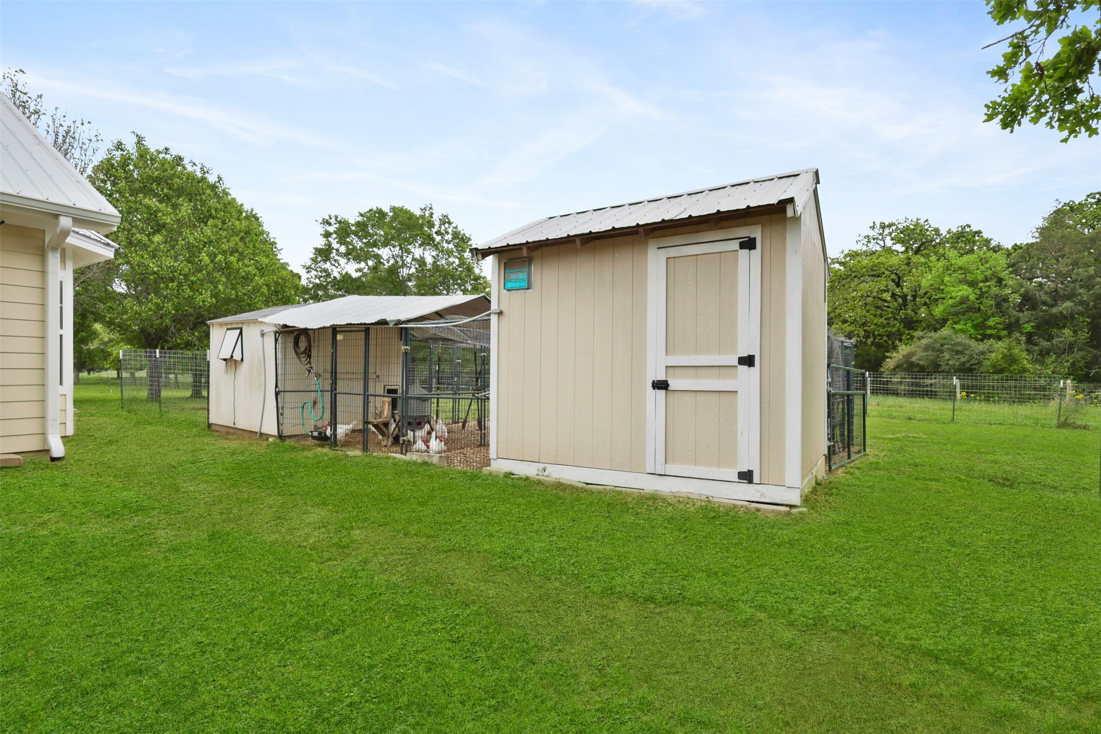 43919 Austin Branch Road Hempstead, TX 77445 - Photo 38 of 48 Charming Chicken Coop — Enjoy the perks of country living with this well-maintained coop, perfect for farm-fresh eggs and a touch of rustic charm. Nestled within the acreage, this cozy structure is ready for your feathered friends and adds functionality and character to your homestead lifestyle.
