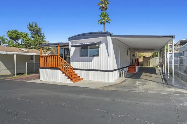a view of a porch with a tv