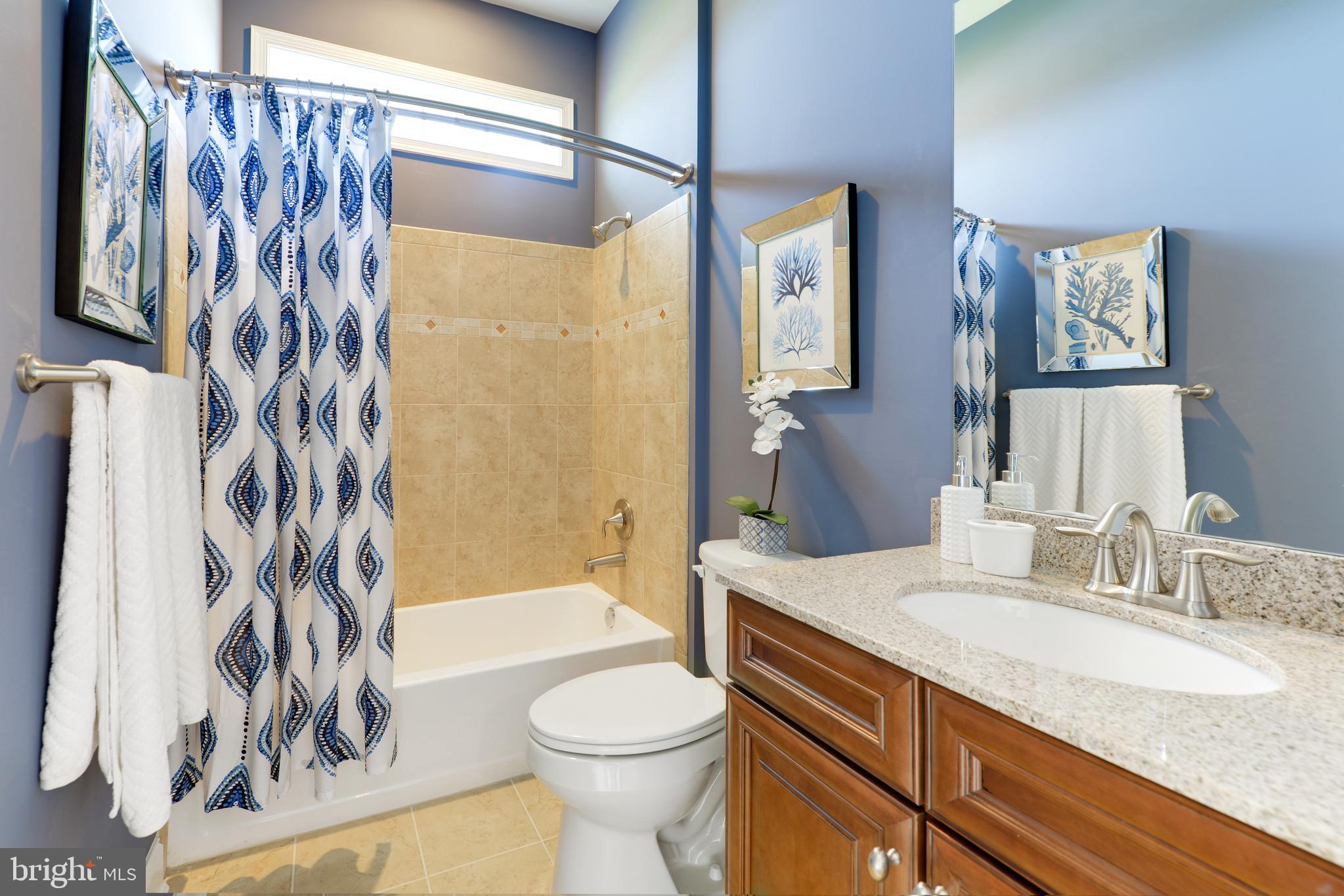 21814 Eastbridge Loop Lewes, DE 19958 - Photo 14 of 14 a bathroom with a granite countertop sink a toilet and shower