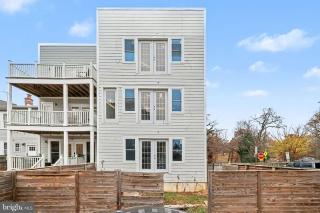a front view of a building with street
