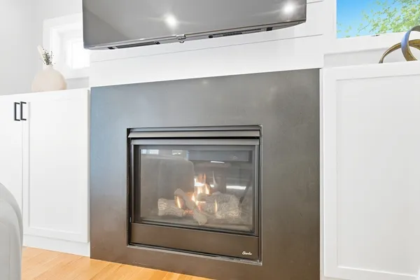 a view of a fireplace