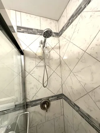 a front view of a door with a rug