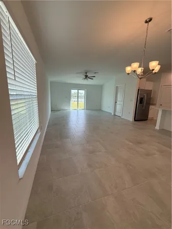 a view of a livingroom with a chandelier
