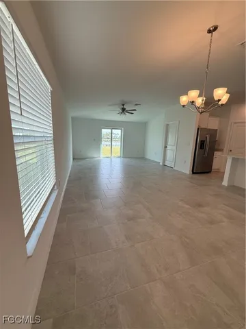 a view of a livingroom with a chandelier