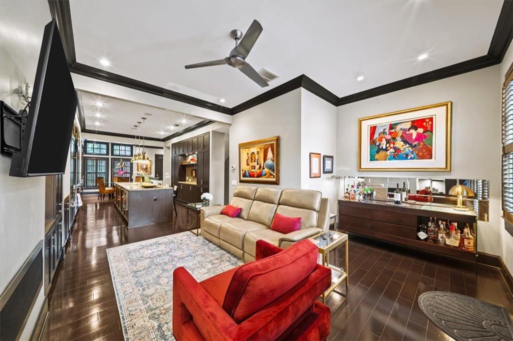 2916 Hermance Drive Northeast Atlanta, GA 30319 - Photo 12 of 38 a living room with furniture and a flat screen tv