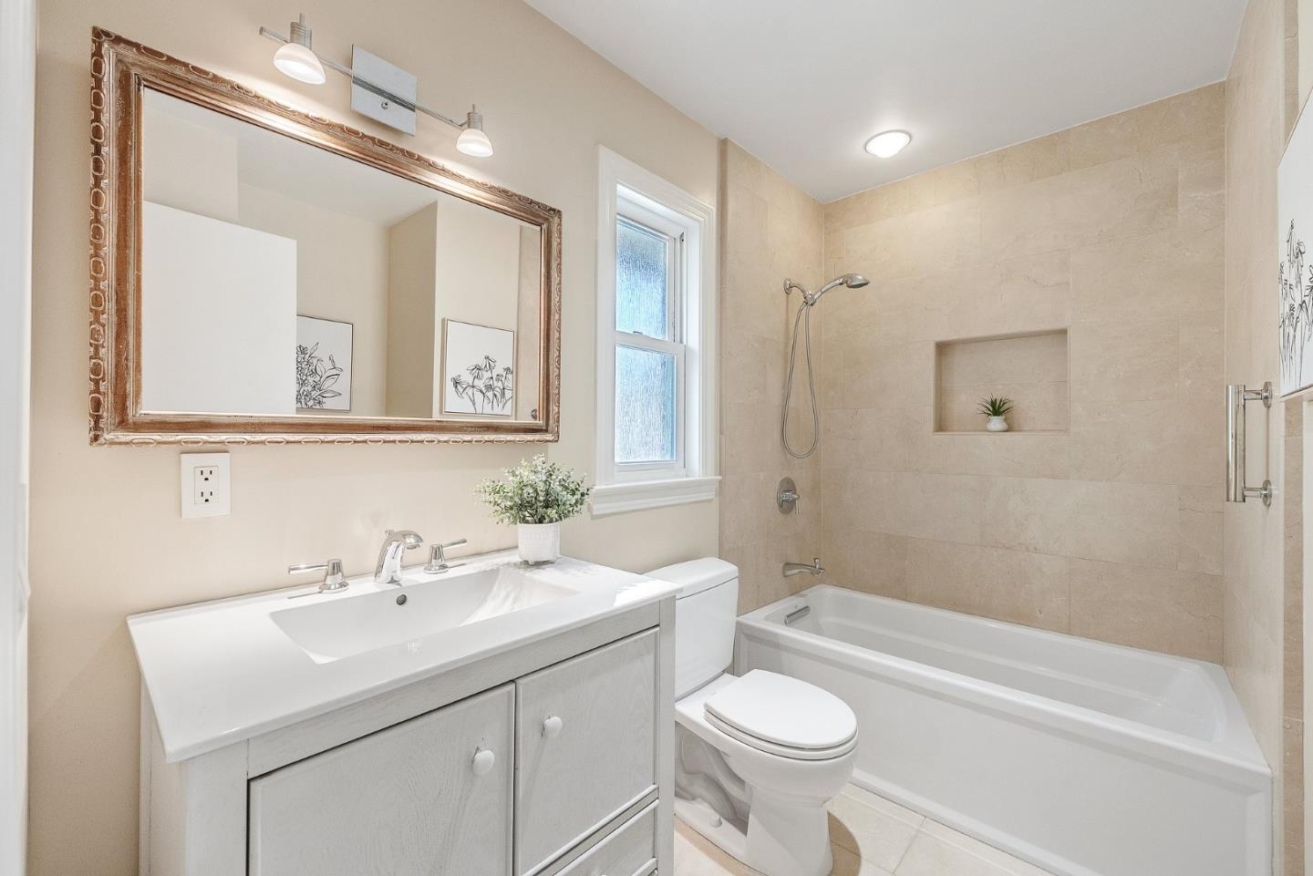 4017 Gold Run Way San Jose, CA 95136 - Photo 17 of 25 a bathroom with a sink a toilet a mirror and shower