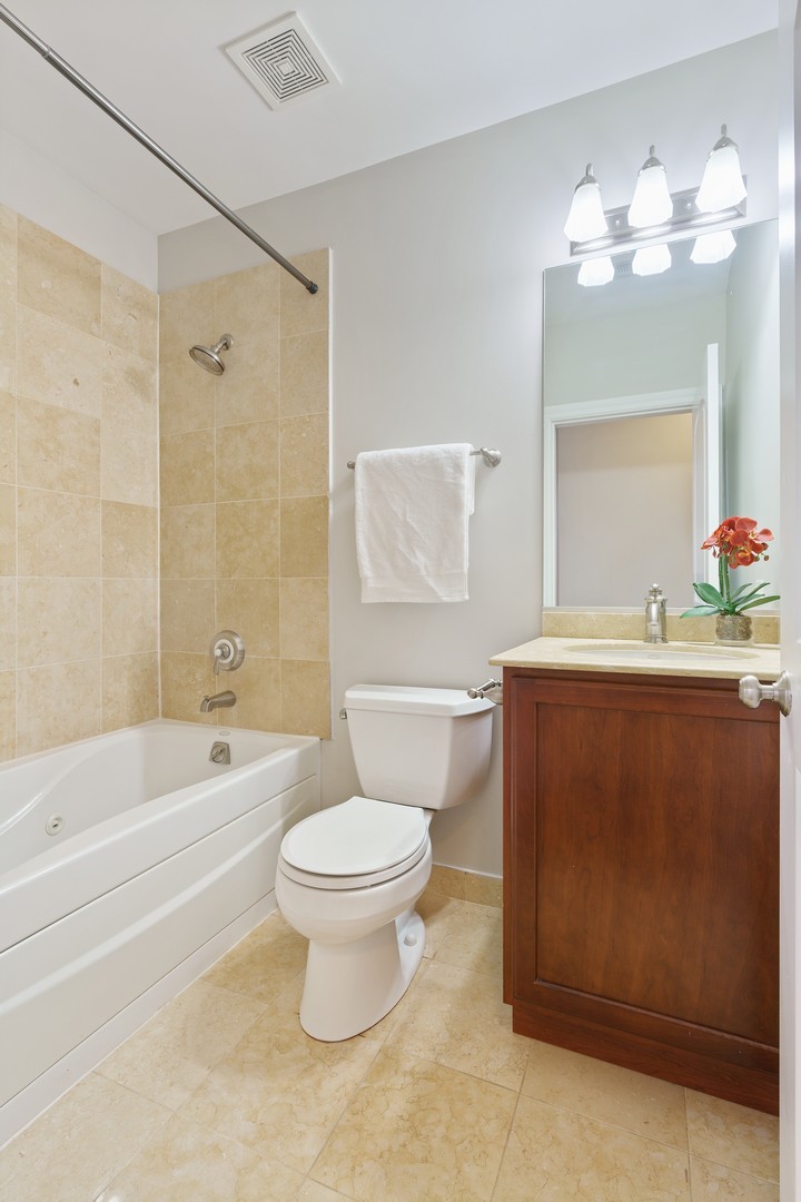 4440 North Dover Street, Unit 3S Chicago, IL 60640 - Photo 17 of 20 a bathroom with a sink a toilet and a bathtub