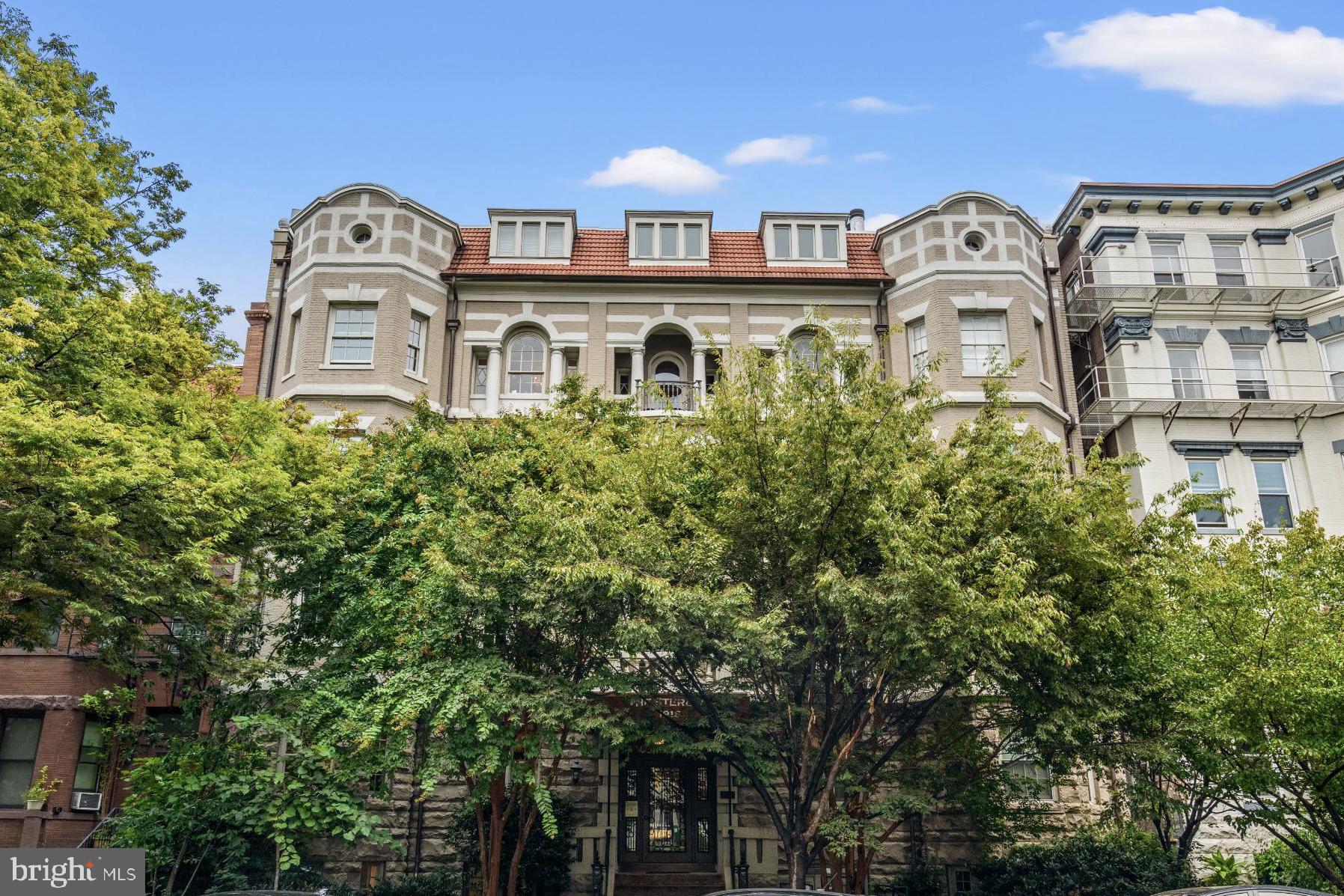 Charming urban architecture amidst lush greenery