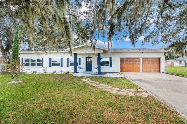 front view of a house with a yard