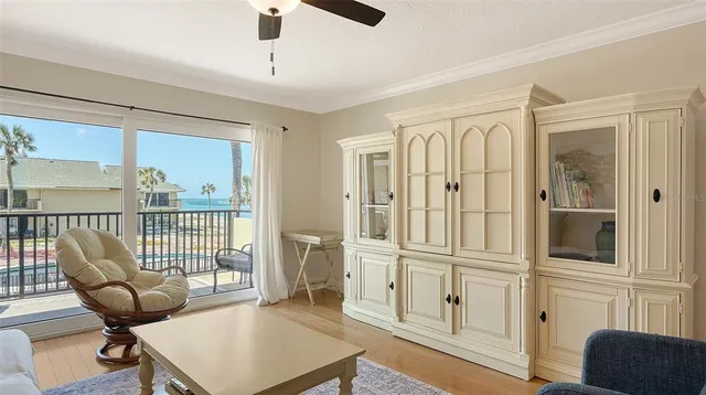 a living room with furniture