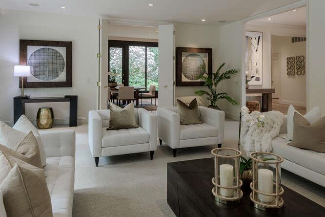 747 Bromfield Road Hillsborough, CA 94010 - Photo 11 of 76 a living room with furniture and a flat screen tv