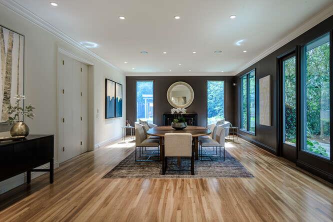 747 Bromfield Road Hillsborough, CA 94010 - Photo 15 of 76 a living room with furniture and wooden floor
