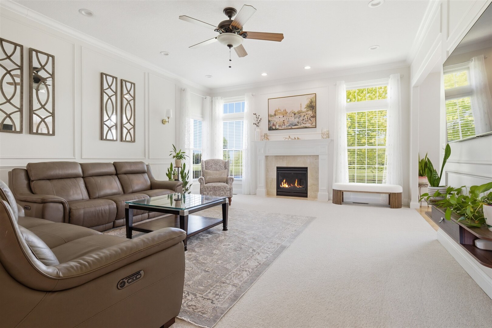 1248 Talon Lane Forsyth, IL 62535 - Photo 24 of 67 a living room with furniture and a fireplace