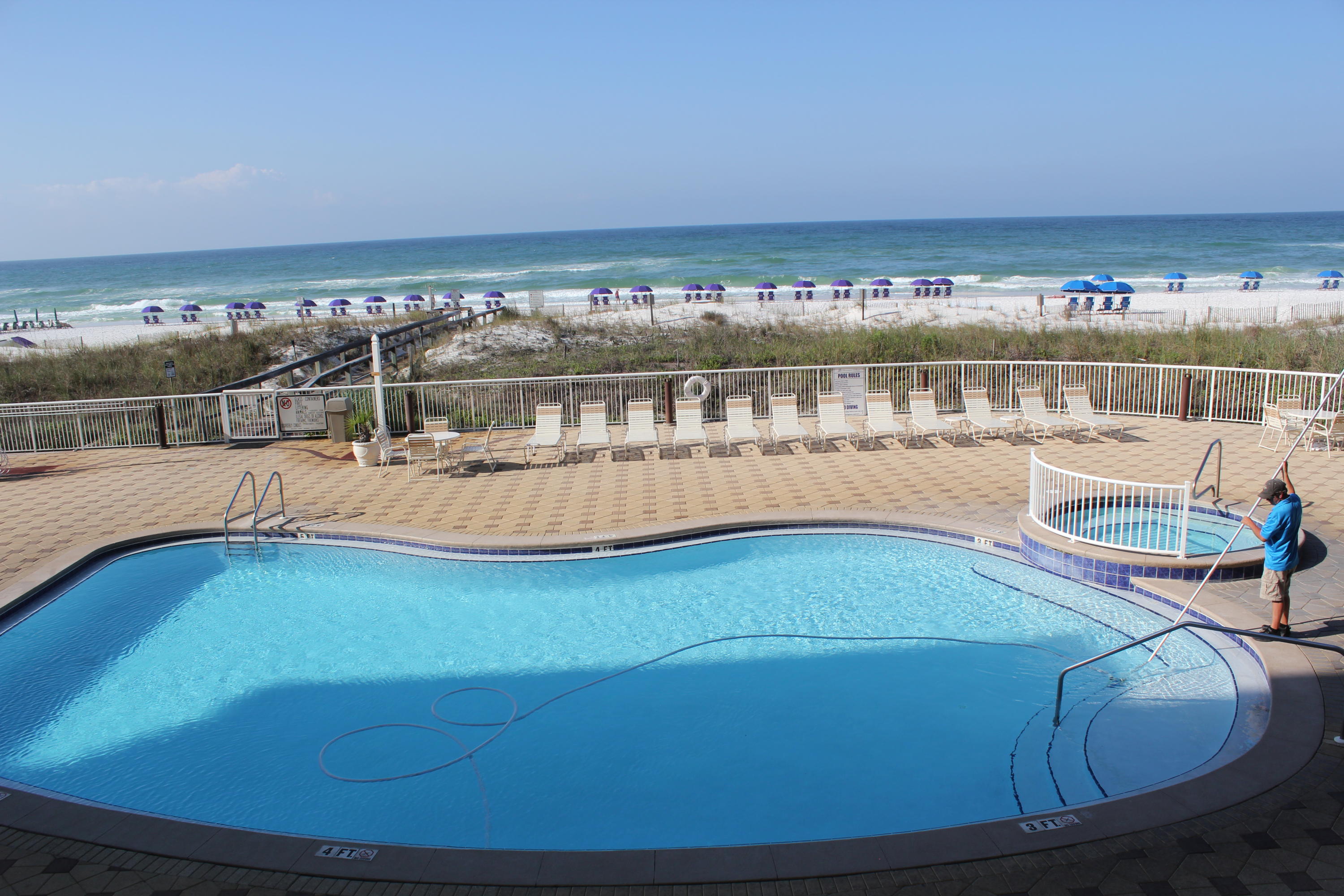 1111 Santa Rosa Boulevard, Unit 206 Fort Walton Beach, FL 32548 - Photo 40 of 46 a view of a swimming pool and an ocean
