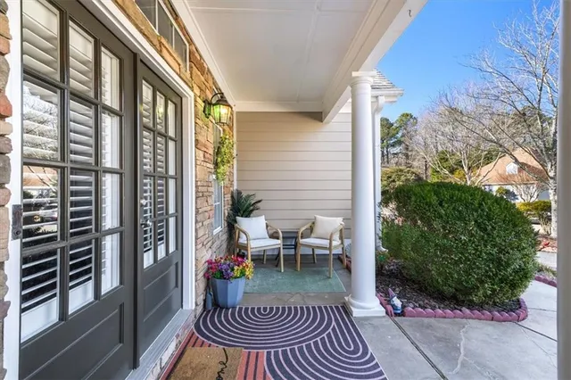 a view of balcony with patio