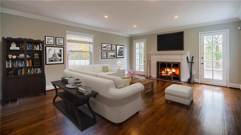 4578 Middle Road Allison Park, PA 15101 - Photo 2 of 25 Upon entry you are greeted by rich hardwood floors that run throughout the main level, a powder room and a classic colonial staircase with white spindles and a herringbone design runner.