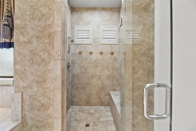 a bathroom with a shower