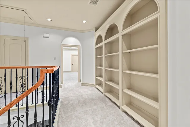 wooden floor with staircase