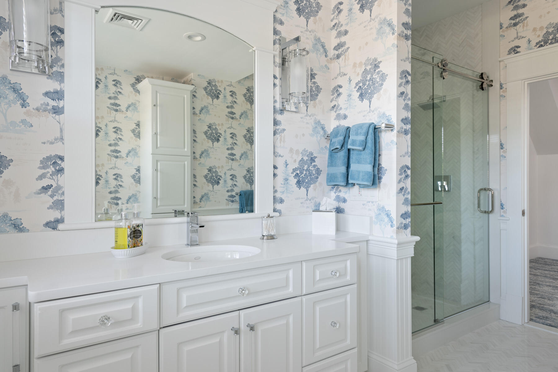350 Windswept Way Osterville, MA 02655 - Photo 18 of 32 a bathroom with a sink mirror and shower