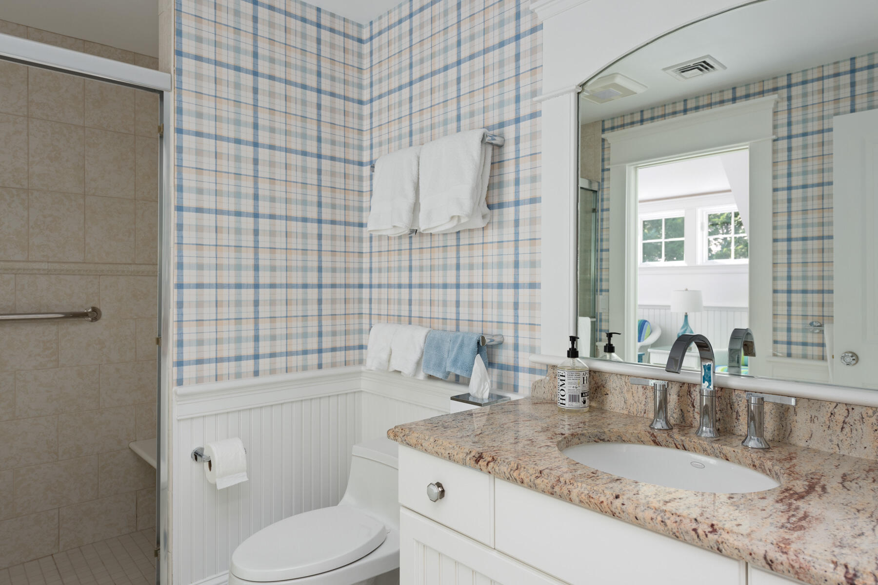 350 Windswept Way Osterville, MA 02655 - Photo 22 of 32 a bathroom with a granite countertop sink toilet and shower