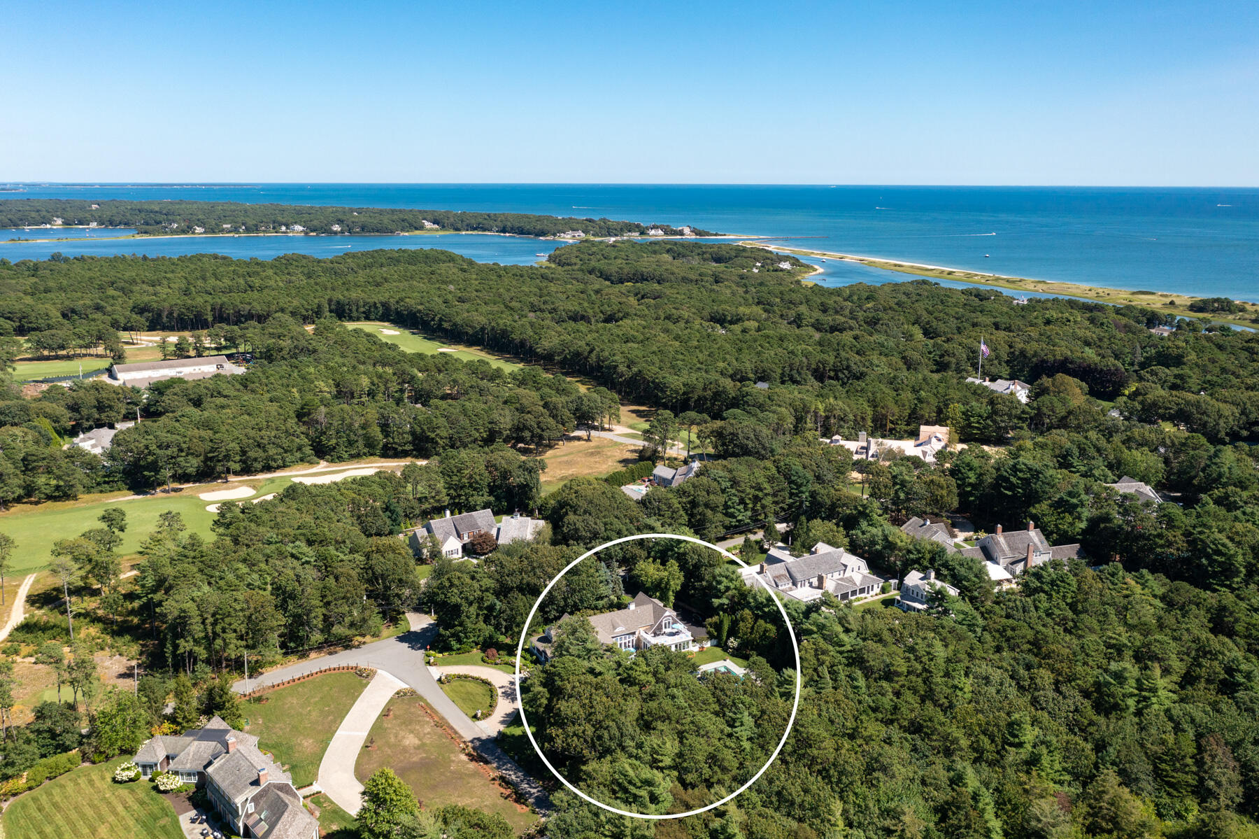 350 Windswept Way Osterville, MA 02655 - Photo 5 of 32 an aerial view of residential building and lake