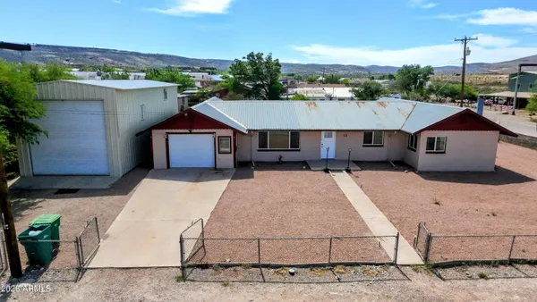 a aerial view of a house with a entertaining space