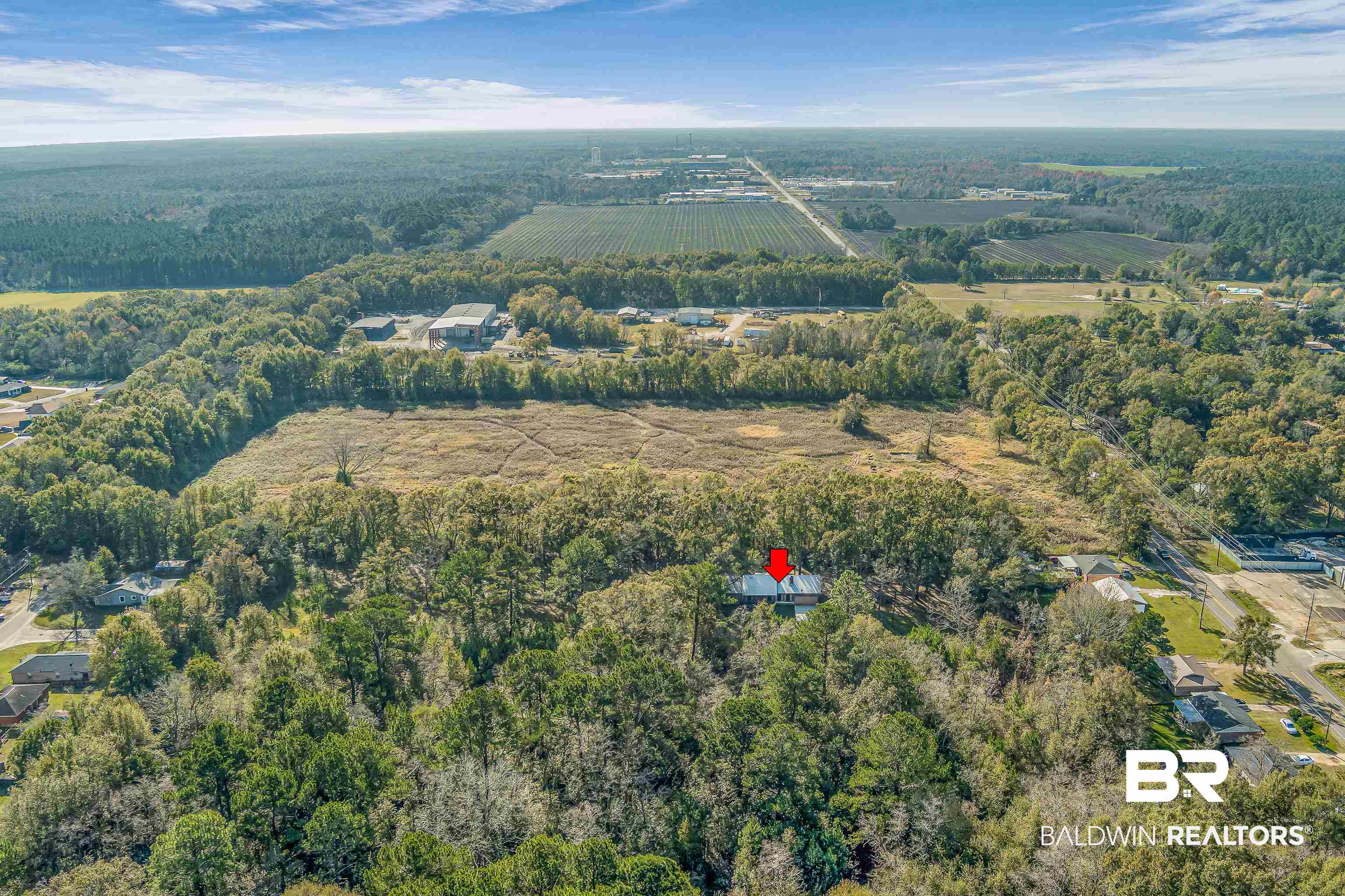 7787 Bellingrath Road Theodore, AL 36582 - Photo 35 of 36 Aerial overview of property's location with farmland and rural landscape