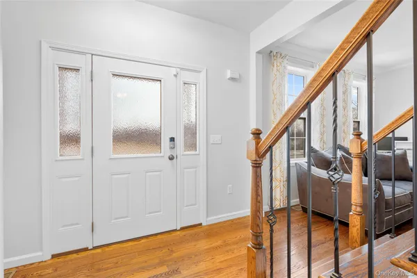 a view of an entryway with staircase