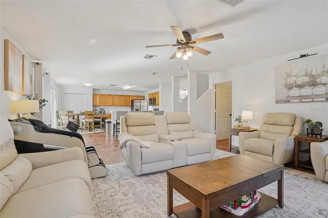 a living room with furniture