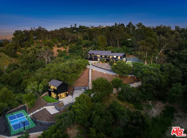 a view of a city with sunset view