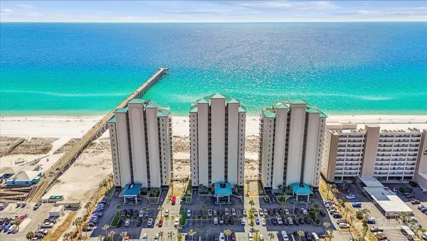 a view of a city with tall buildings