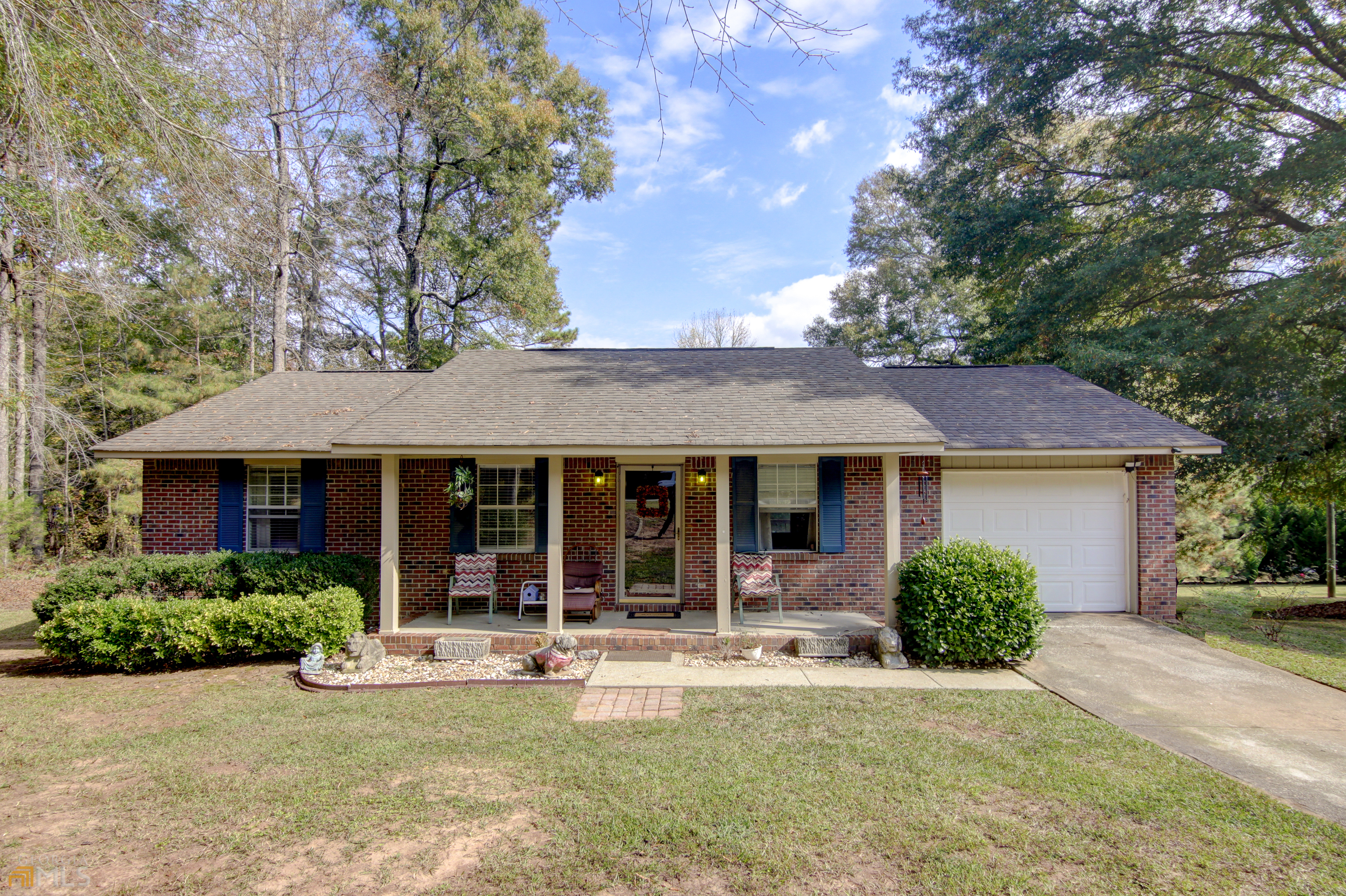 1719 Bohannon Road Grantville, GA 30220 - Photo 1 of 1 Front of ranch home- Four sided brick w porch.