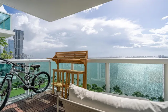 swimming pool view with balcony