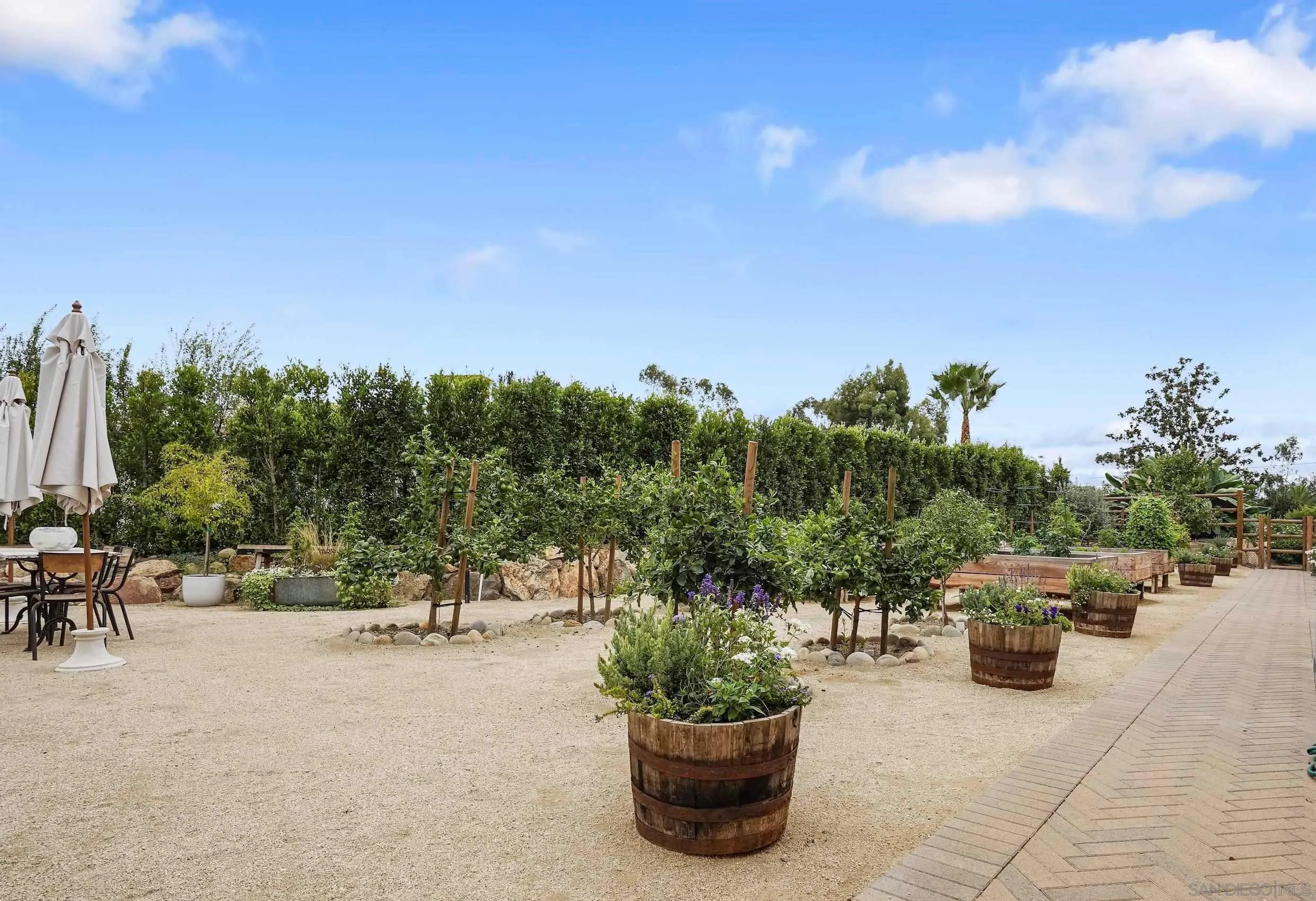 5516 La Crescenta Road Rancho Santa Fe, CA 92067 - Photo 35 of 49 a view of a backyard with sitting area