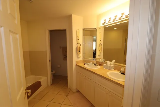 a bathroom with a sink a mirror and a bathtub