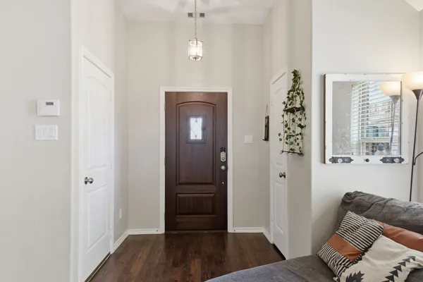 view of room with window and wooden floor