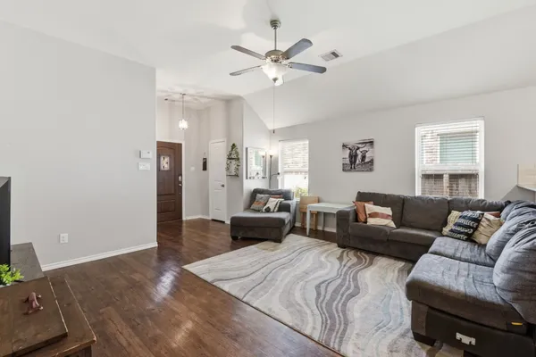 a living room with furniture