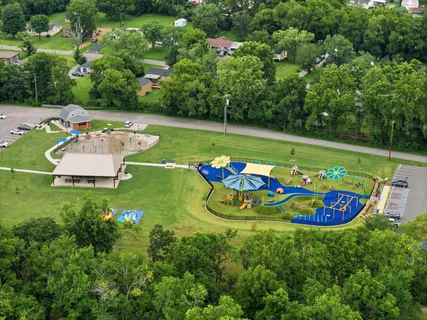 an aerial view of a house
